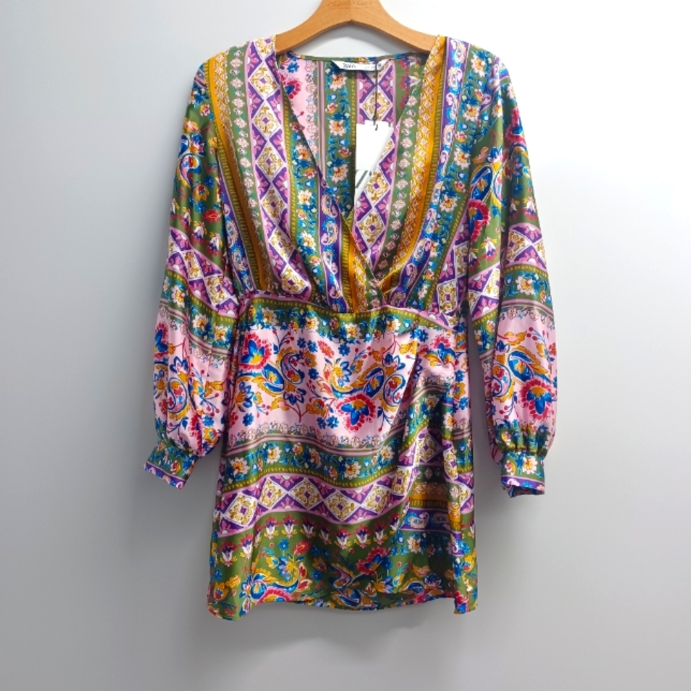 Zara Multicolor Patterned Mini Dress - Picture 2 of 11